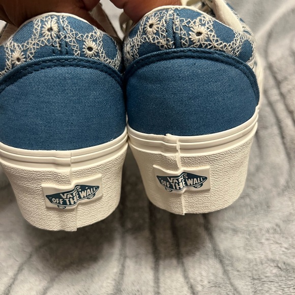 NEW Vans Authentic Stackform Shoes W Size 8 or M 6.5 Denim Platform Sneakers - Picture 5 of 8